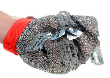6&quot; anti gants de coupe d'acier inoxydable tissés avec la maille d'anneau de Chainmail