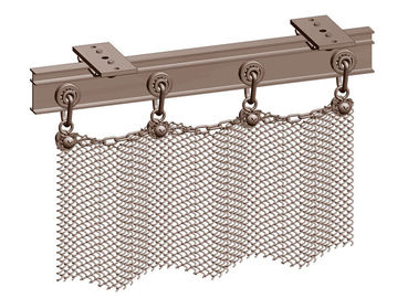Draperie de maille en métal de l'ouverture 6mm de couleur de cuivre, diviseur à chaînes de l'espace de rideaux en métal