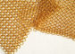 Maille architecturale d'anneau en métal de draperie avec des couleurs d'or pour l'écran de mur d'isolement