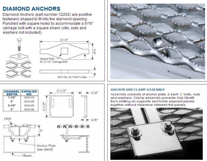 8 bandes de roulement de Diamond Aluminum Safety Grating Stair avec la longueur spécifique par client