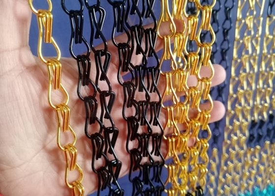 Rideaux en aluminium anodisés en maillon de chaîne en métal utilisés comme revêtements muraux