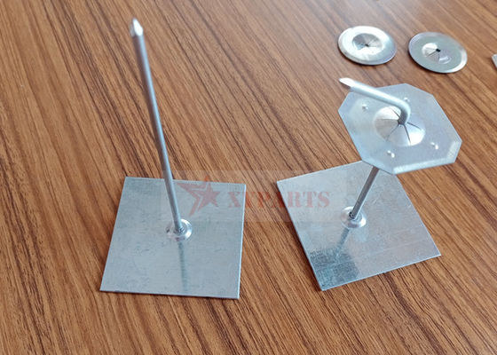 Goupilles d'isolation à base adhésive de 4-1/2" en acier galvanisé pour la fixation de l'enveloppe de conduit ou du panneau d'isolation
