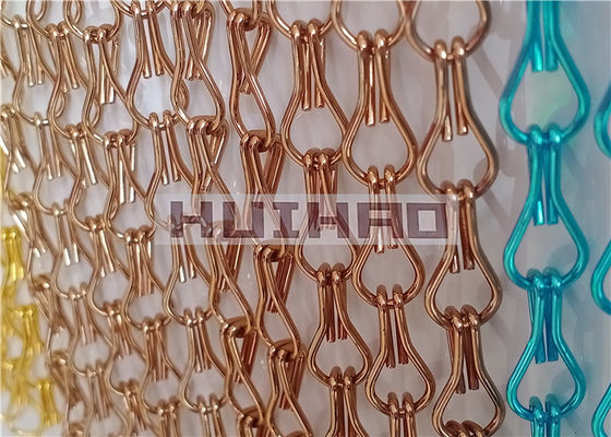 1.6mm Rideaux de chaîne en aluminium anodisé Couleur cuivre Pour la décoration murale architecturale