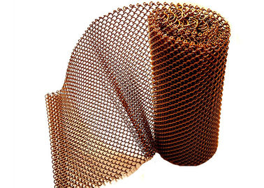 Tissu de maille flexible en métal de couleur de cuivre, draperie de bobine en métal pour le diviseur de pièce
