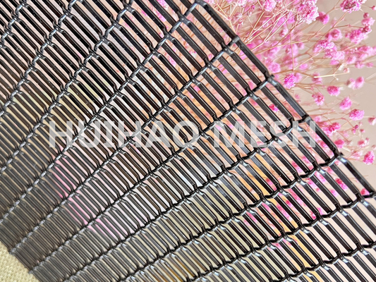 Les revêtements muraux conçoivent le fil tissé architectural Mesh Pvdf Black Color Aluminum de 1.5mm