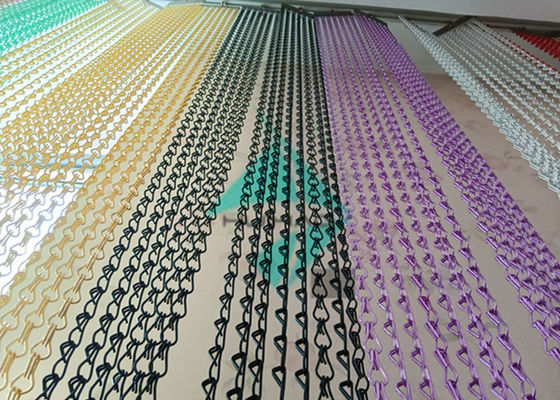 Rideau à double crochet décoratif en aluminium à chaîne pour rideau de douche
