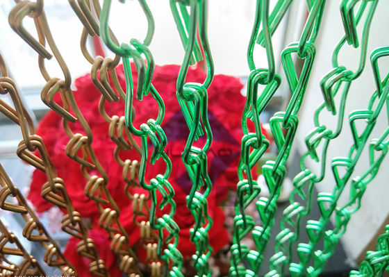 Rideau à double crochet décoratif en aluminium à chaîne pour rideau de douche