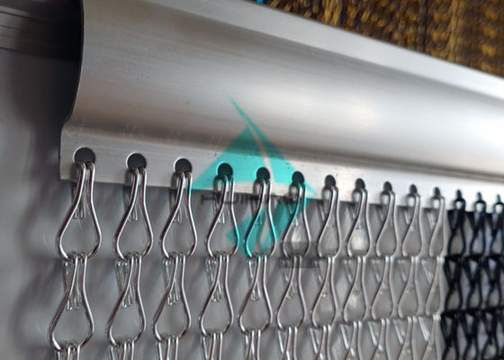Rideau à double crochet décoratif en aluminium à chaîne pour rideau de douche