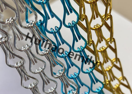 Rideau de chaîne en métal en aluminium de 12x24 mm avec traitement anodisé