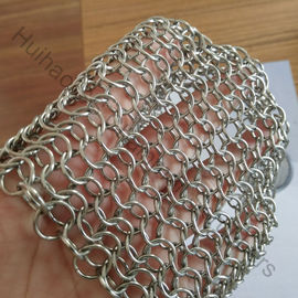 Épurateurs à mailles en acier inoxydable à chaîne de 7"x7" pour ustensiles de cuisine en fonte