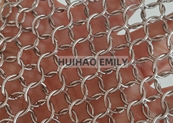 Rideau de draperie en maille métallique à anneaux décoratifs, rideau en maille métallique de couleur personnalisée