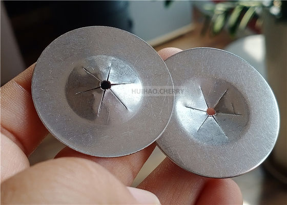 Rondelles plates autobloquantes rondes de 38 mm (1-1/2") en acier inoxydable 304 pour fixer les goupilles d'isolation thermique de calibre 12