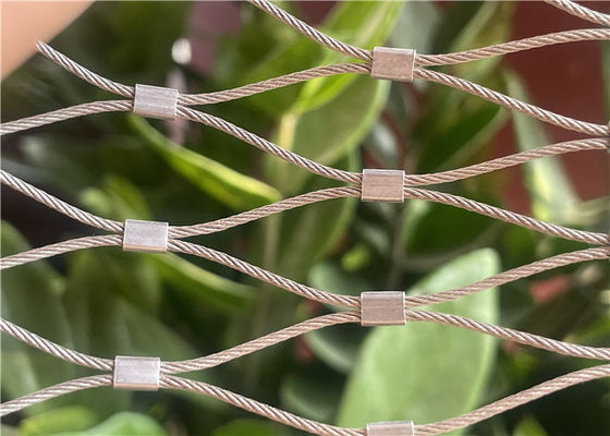 Filet de câble à virole en acier inoxydable de 2,5 mm, solide et flexible pour façade de bâtiment et mur végétal