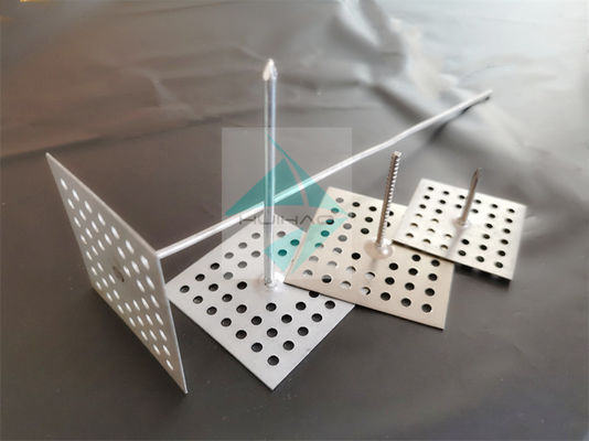 Fixation pour isolant en laine de verre sur mur, base perforée 2"