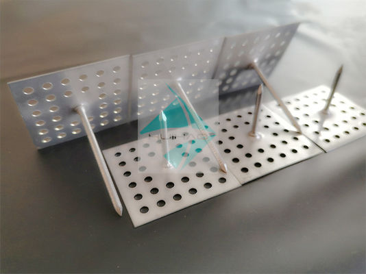 Fixation pour isolant en laine de verre sur mur, base perforée 2"