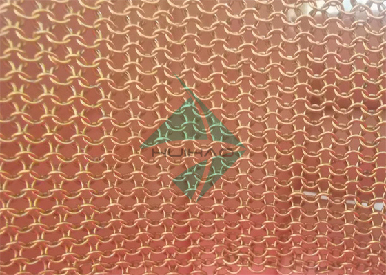 Couleur 3.81mm Ringmesh Chainmail en laiton/or comme rideau en draperie pour la décoration intérieure