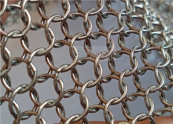 acier inoxydable Ring Mesh Curtains Silver Color Used de 7mm pour les constructions architecturales