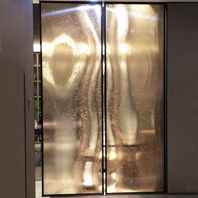 Écran de douche en bronze de Mesh Art Laminated Glass de câblage cuivre