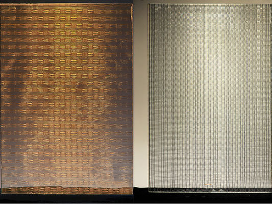 Décoration en laiton de cave de Mesh Fabric Laminated Glass Wine de fil d'armure