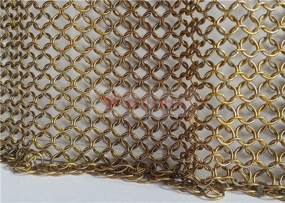 Rideau de maille d'anneau en métal d'acier inoxydable de diamètre d'anneau de 12mm facile à installer pour la décoration d'hôtel