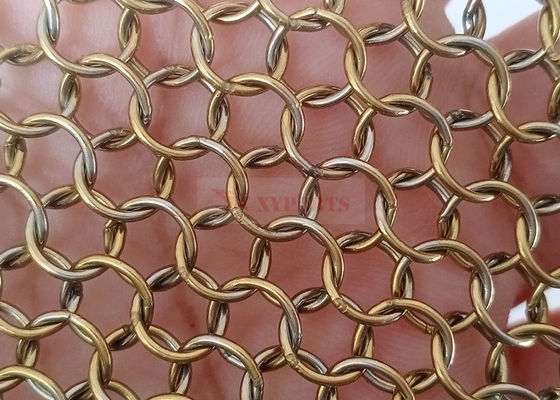 Galvanoplastie maille d'anneau en métal de 0.8mm x de 7mm pour le rideau de diviseur de l'espace