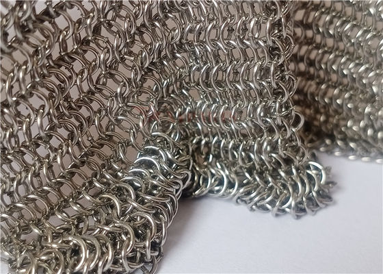 Rideaux en acier inoxydable en chaîne de courrier métallique 0.53x3.81mm Pour les écrans de garde-feu