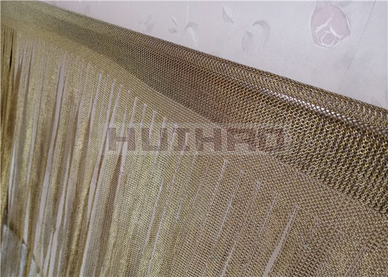 0.53x3.81mm Maillage métallique en acier inoxydable couleur en laiton pour rideaux à cordes