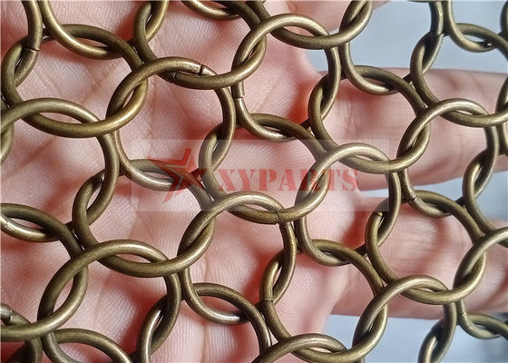 Rideau en bronze 1.5x15mm de maille d'anneau de couleur pour la construction de magasin
