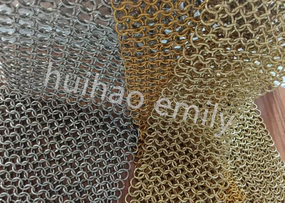 Conception intérieure Rideau métallique en maille à anneau rond avec SS Eletroplating
