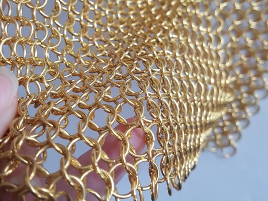 type de Ring Mesh Pvd Finished Chainmail Weave en métal de 3.8mm à de 30mm pour le rideau