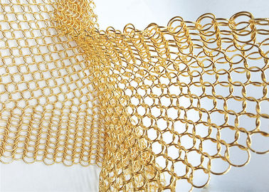 diviseur en acier de halls de Dexhibition de maille d'anneau coloré par or du diamètre 15mm OD de 1.5MM