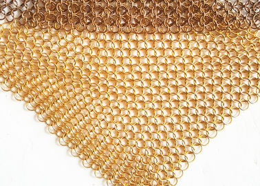 Draperie de maille en métal de diviseur de l'espace, maille en laiton d'anneau de Chainmail de fil de rideau en hôtel