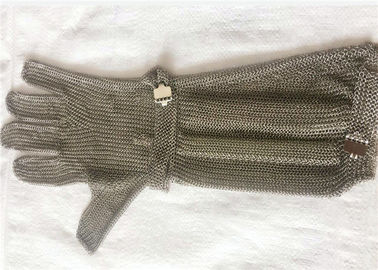 Gants résistants de sécurité coupés par maille d'anneau de cotte de maille de solides solubles avec la longueur prolongée