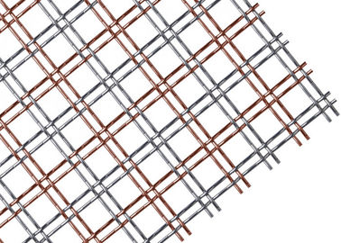 Tissu de maille tissé architectural en laiton antique en métal avec le fil plat d'acier inoxydable