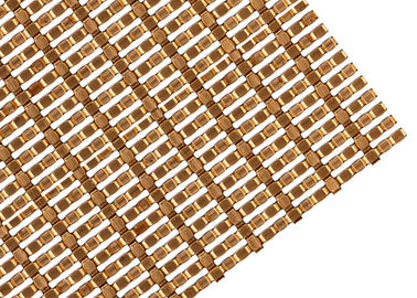 Grillage architectural de tissu de façade de couleur de cuivre fait en fil plat en aluminium