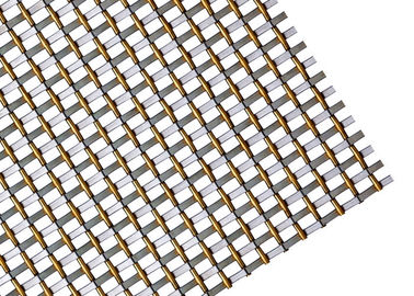 Tissu architectural atlantique en métal de revêtement de mur avec le fil plat serti par replis