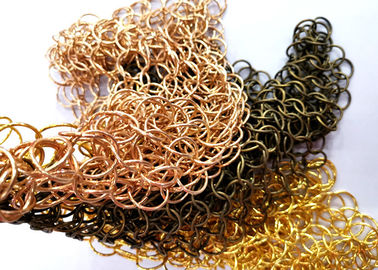 Draperie architecturale de maille en métal de Chainmail pour des revêtements muraux, diviseurs de pièce