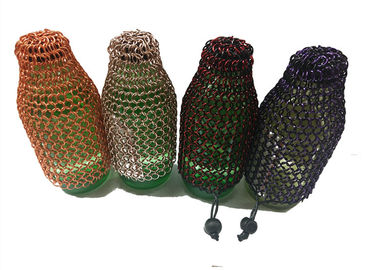 Sac adapté aux besoins du client de bouteille de vin de maille d'anneau en métal d'anneau de Chainmail d'alliage d'aluminium