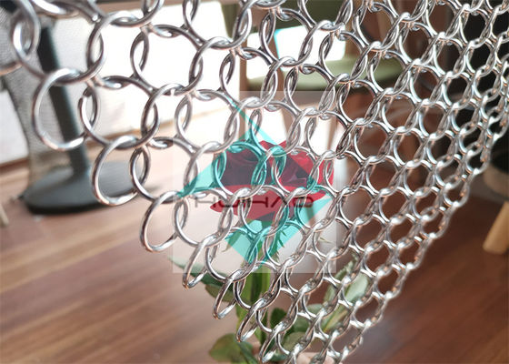 Rideau en acier inoxydable Ring Mesh Drapery For Room Partitions d'armure de cotte de maille de décoration de contextes