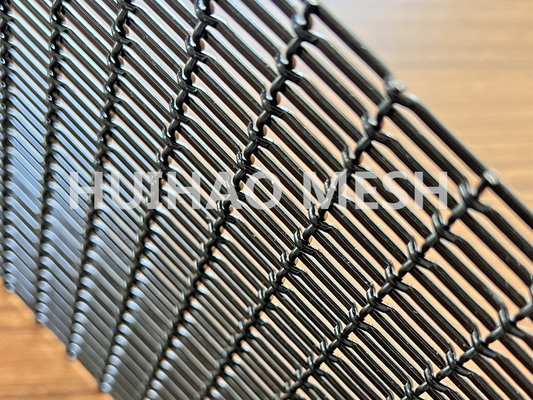 Noir architectural d'acier inoxydable Mesh Metal Woven Wire Spray de façade pour la barrière décorative