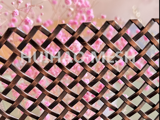Fil d'acier décoratif en bronze d'antiquité de terrain découvert de 42% Mesh Ss 304 pour la porte de Cabinet de meubles