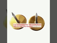 Pins soudés à la tête de tasse avec une base ronde de 30 mm pour l'isolation des conduits CVC